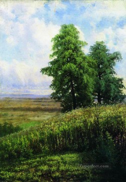 150の主題の芸術作品 Painting - 斜面の古典的な風景イワン・イワノビッチの木々